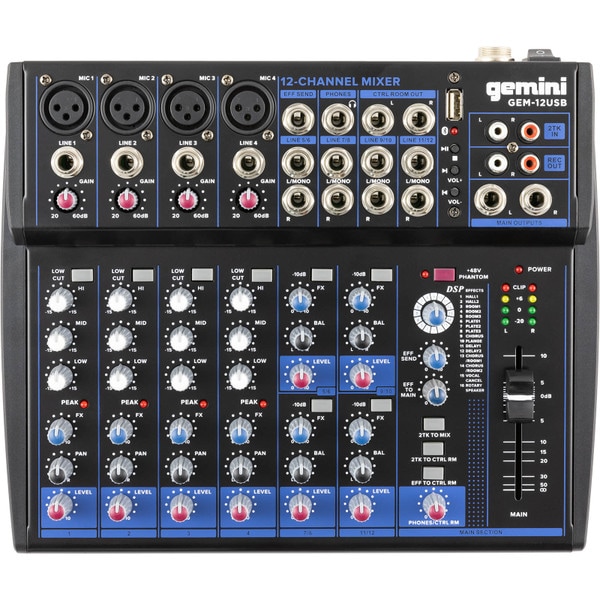 Main product image for Gemini GEM-012USB Compact 12 Channel Bluetooth Mixer235-160